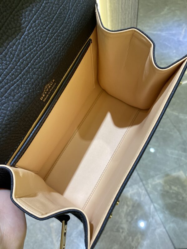DELVAUX Calfskin MM Tempete Satchel  BLACK