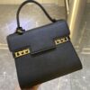 DELVAUX Calfskin MM Tempete Satchel  BLACK