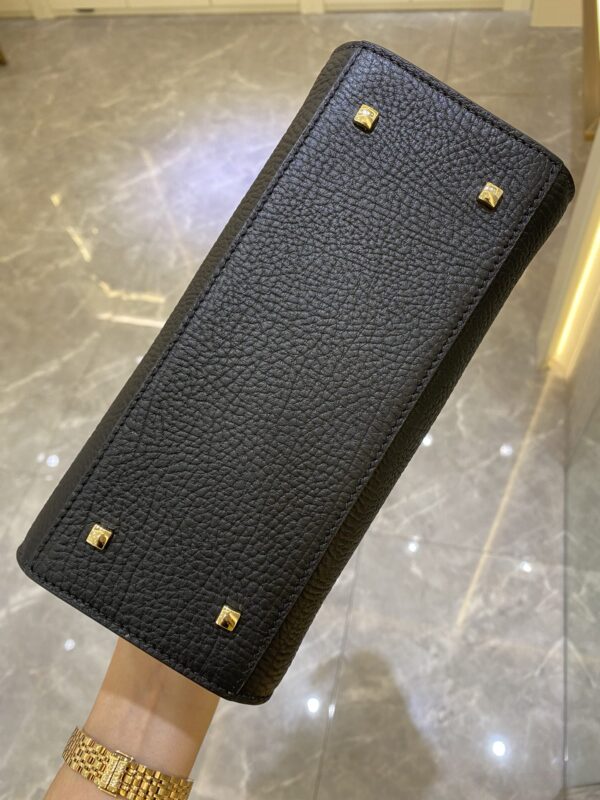 DELVAUX Calfskin MM Tempete Satchel  BLACK