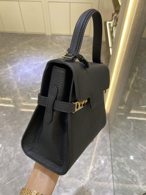 DELVAUX Calfskin MM Tempete Satchel  BLACK