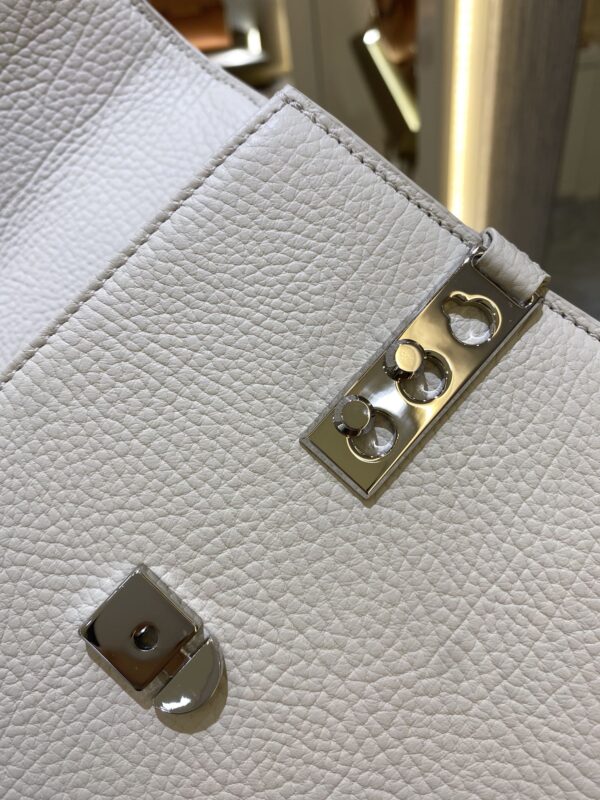 DELVAUX Calfskin MM Tempete Satchel White 1429482 |