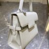DELVAUX Calfskin MM Tempete Satchel White 1429482 |