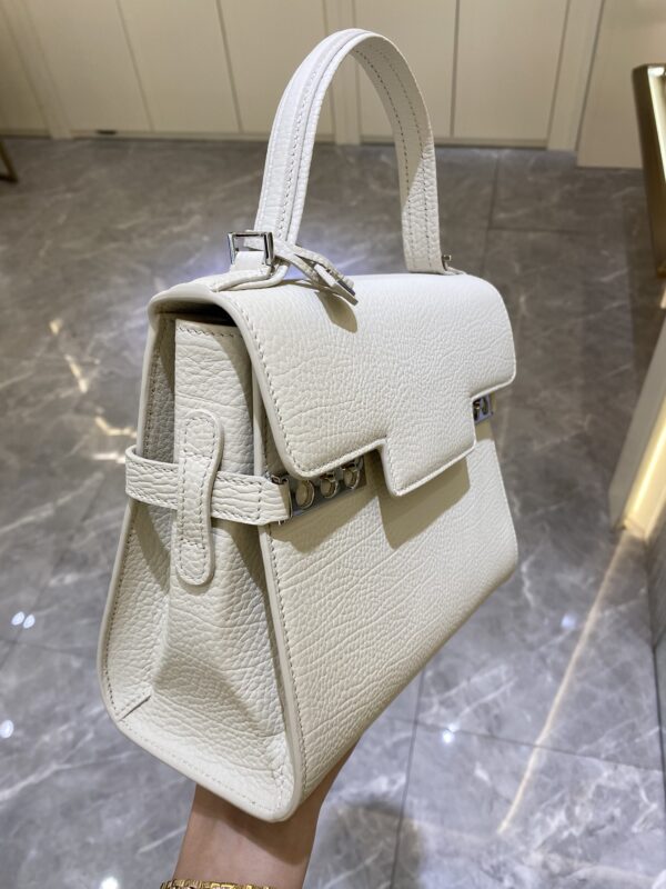 DELVAUX Calfskin MM Tempete Satchel White 1429482 |