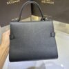 Delvaux Tempête PM Handbag British BLACK Leather Pony-style calfskin