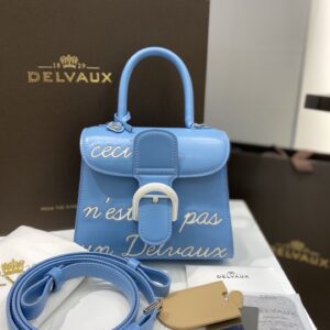 Brillant leather handbag Delvaux BLUE  in Leather –