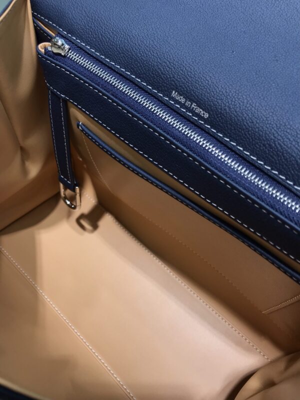 Delvaux Brillant Mini Surpiqué 'Ivory' BLUE NAVY