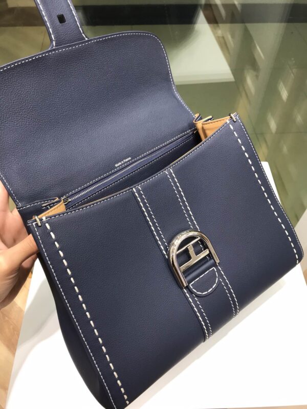 Delvaux Brillant Mini Surpiqué 'Ivory' BLUE NAVY