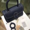Delvaux Brillant Mini Surpiqué 'Ivory' BLUE NAVY