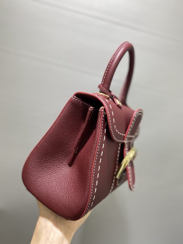 Delvaux Brillant Togo Leather Plum Red Bag