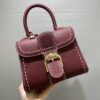 Delvaux Brillant Togo Leather Plum Red Bag