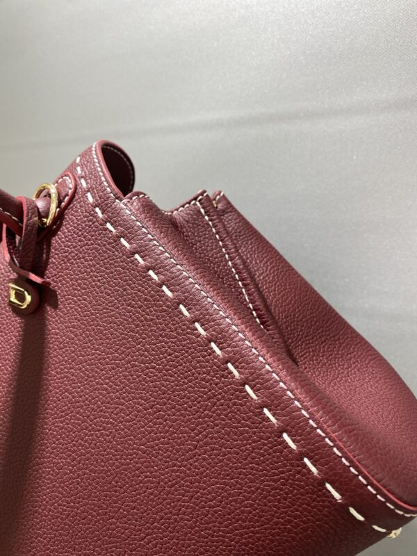 Delvaux Brillant Togo Leather Plum Red Bag