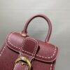 Delvaux Brillant Togo Leather Plum Red Bag
