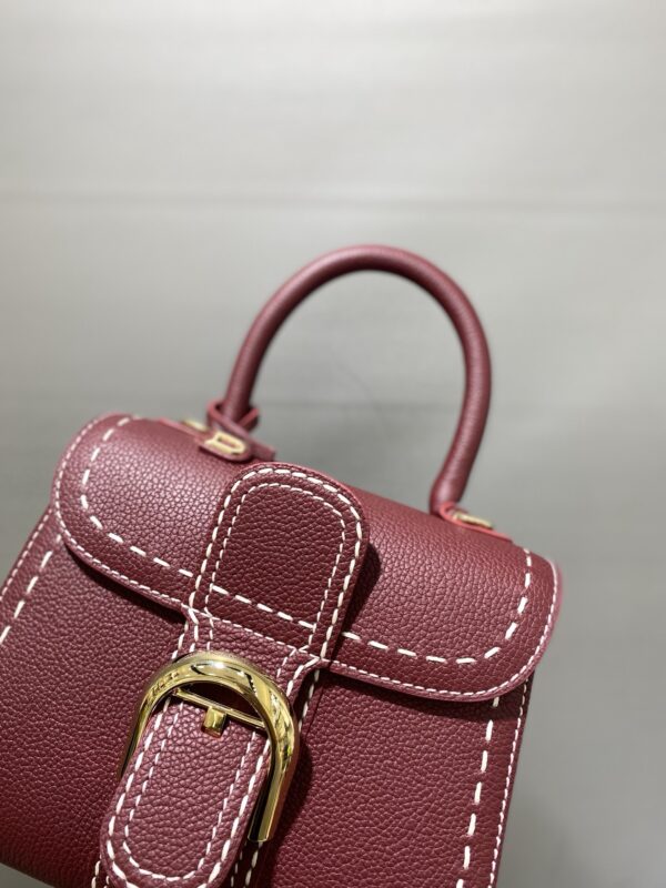 Delvaux Brillant Togo Leather Plum Red Bag