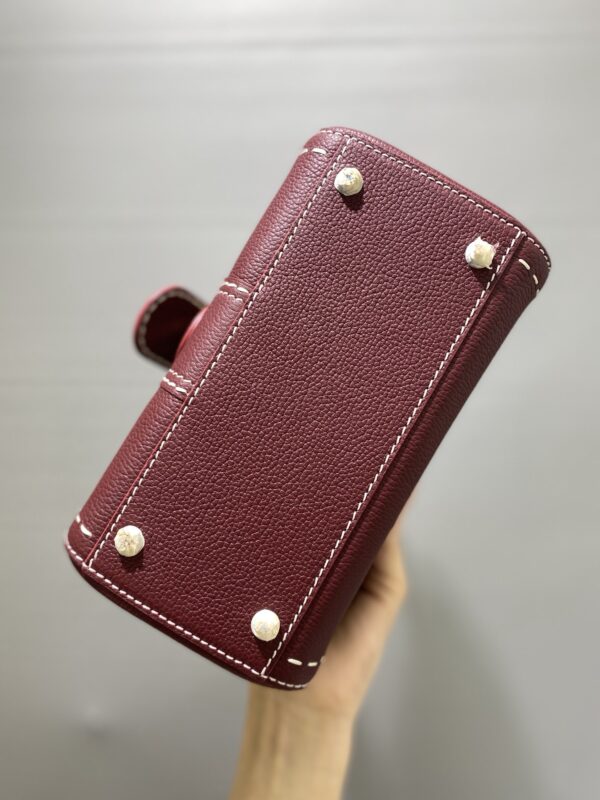Delvaux Brillant Togo Leather Plum Red Bag