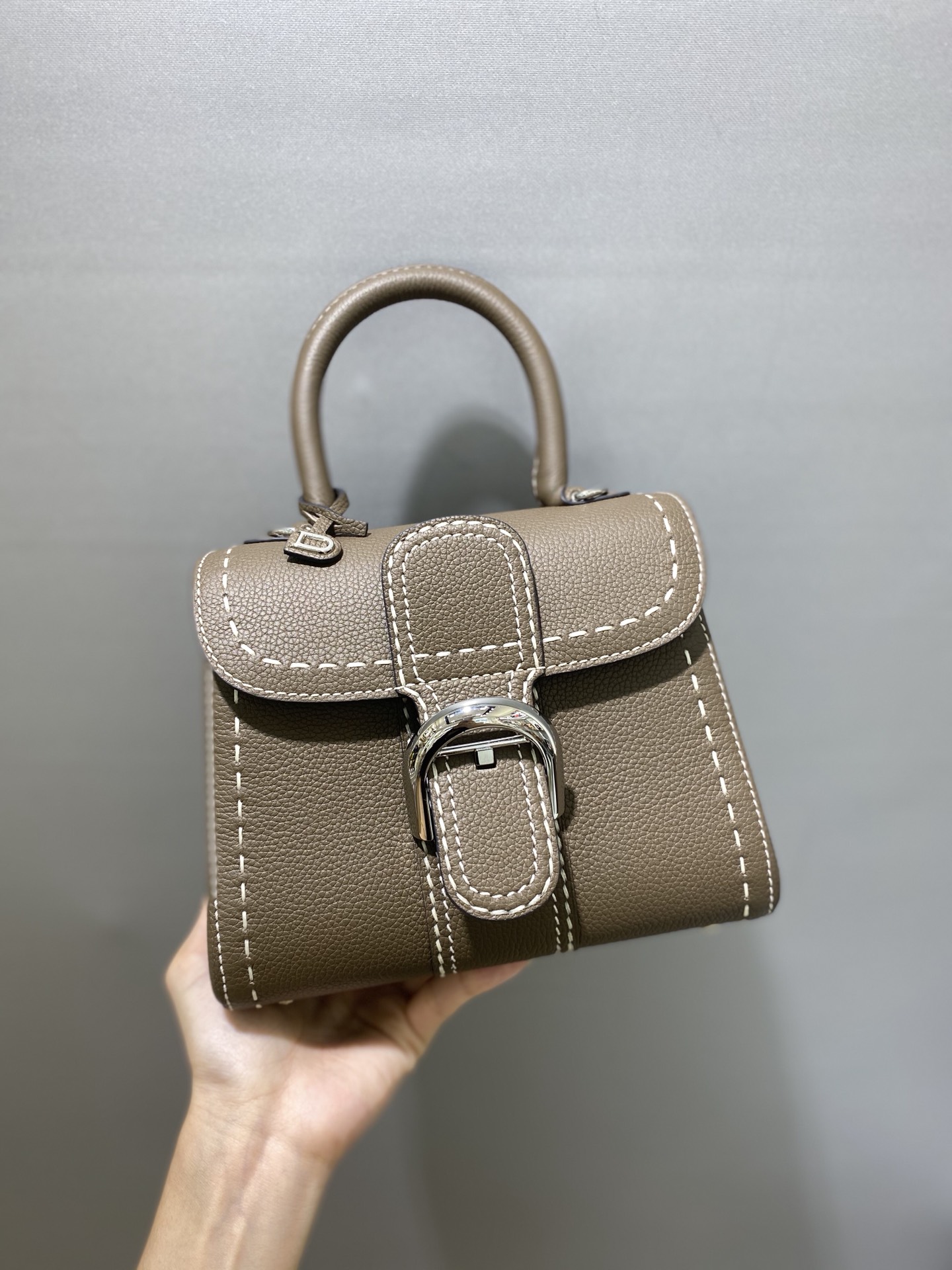 Delvaux Mini Brillant Surpiqué Tote Bag | Neutrals
