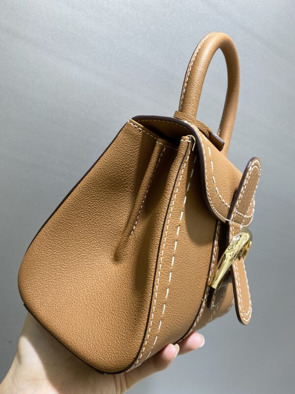 DELVAUX Grained Rodeo Calfskin Surpique Mini Brillant