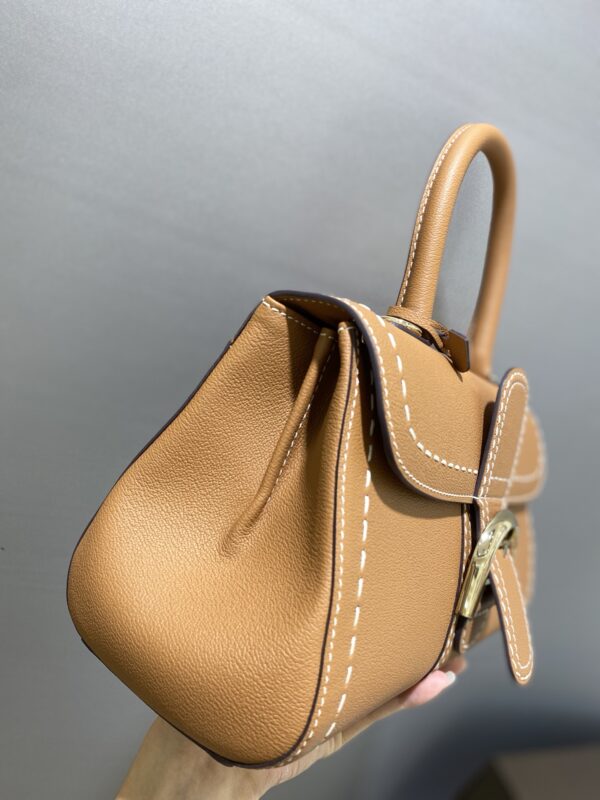 Delvaux Brown Leather Mini Brillant East/West Top Handle Bag Delvaux