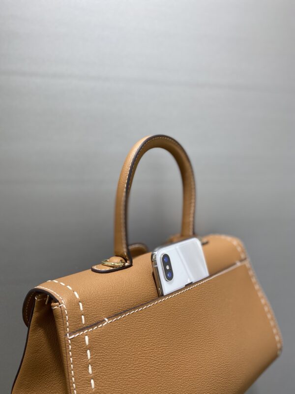 Delvaux Brown Leather Mini Brillant East/West Top Handle Bag Delvaux