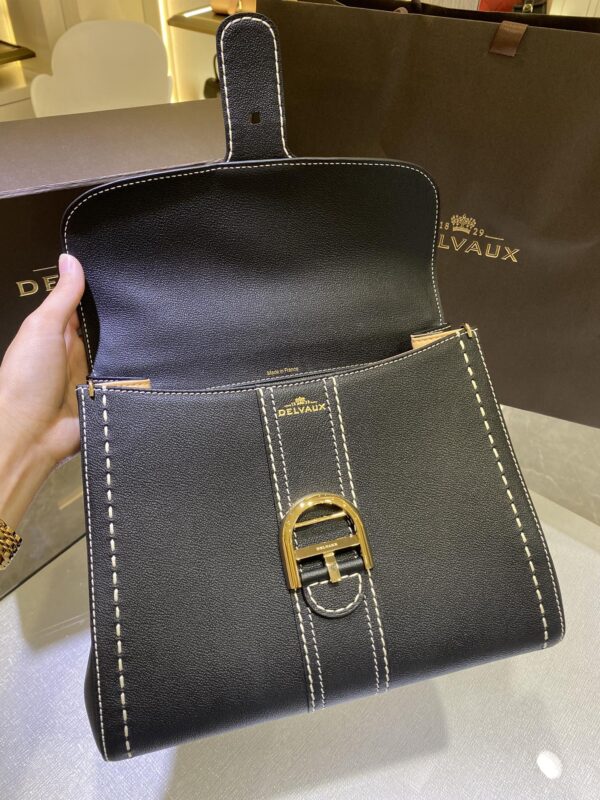 Delvaux Brilliant Topstitched - Vintage Counter  bag black