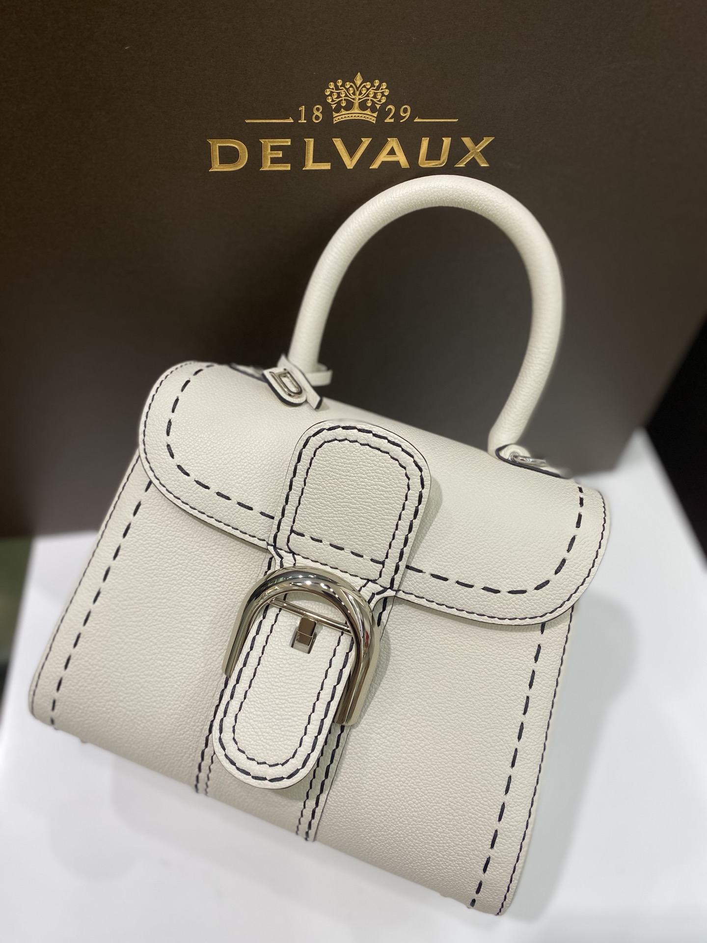 Brillant leather handbag Delvaux White in Leather –