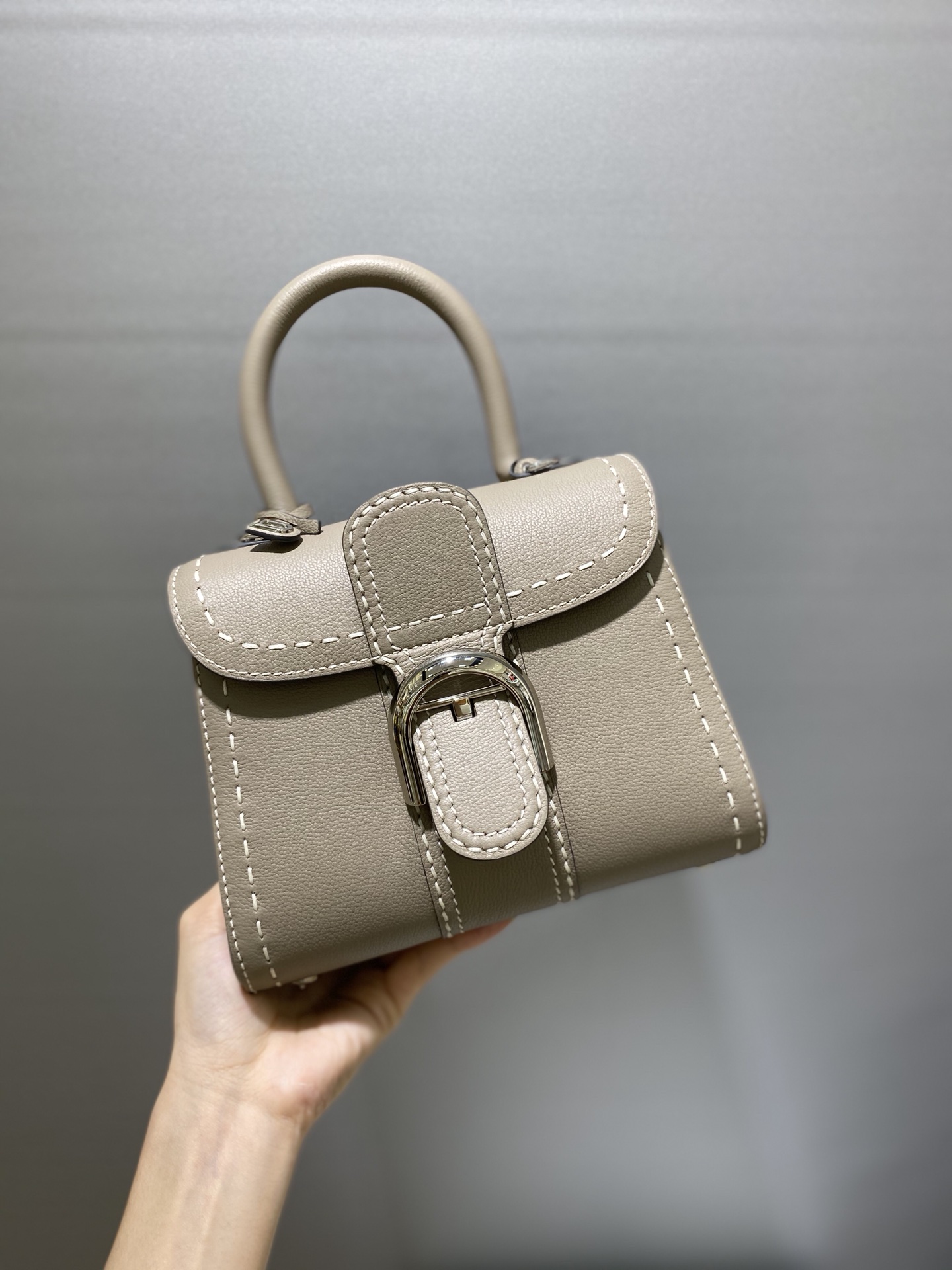 Delvaux Mini Brillant Surpiqué Tote Bag | Neutrals
