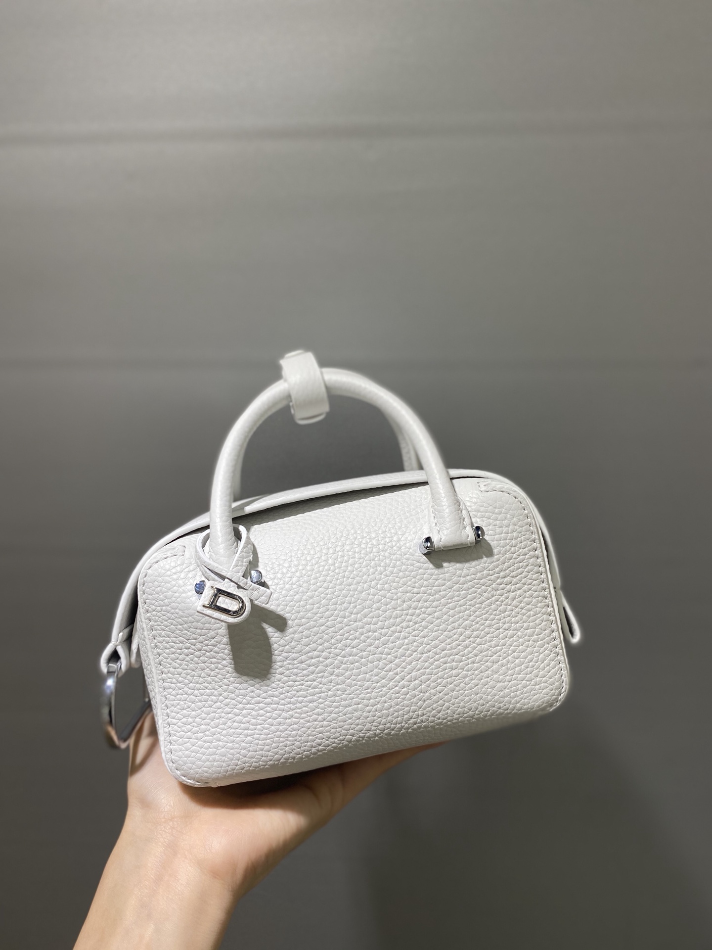 DELVAUX Taurillon Soft Nano Cool Box Satchel Cloud