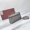Loro Piana Extra Pocket 19 leather top handle bag gray