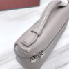 Loro Piana Extra Pocket 19 leather top handle bag gray