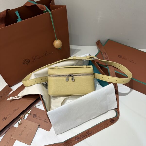Extra pocket leather handbag Loro Piana yellow in Leather