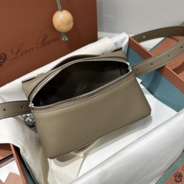 Extra pocket leather handbag Loro Piana gray in Leather