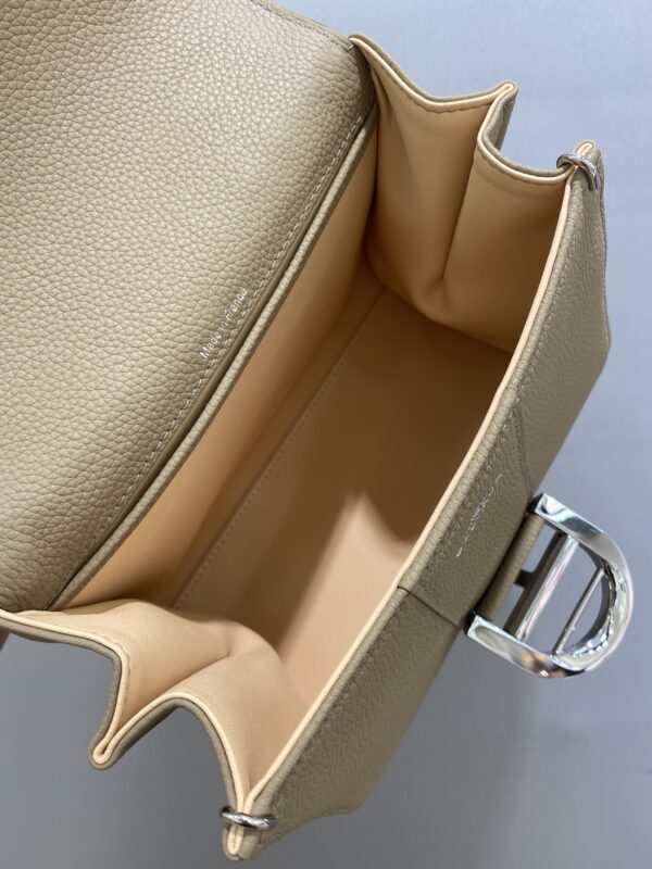 ELVAUX Grained Calfskin Mini Brillant Satchel bag brown