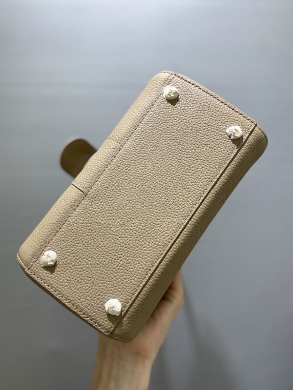 ELVAUX Grained Calfskin Mini Brillant Satchel bag brown