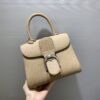 ELVAUX Grained Calfskin Mini Brillant Satchel bag brown