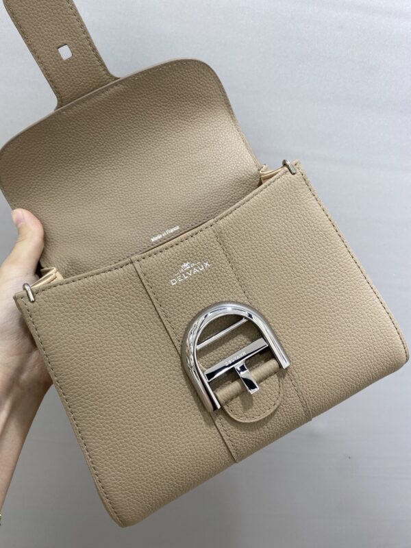 ELVAUX Grained Calfskin Mini Brillant Satchel bag brown