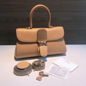 DELVAUX Calfskin Mini Brillant East West Satchel Natural