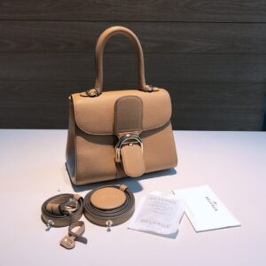 DELVAUX Grained Calfskin Mini Brillant Satchel Nude 1388421 |