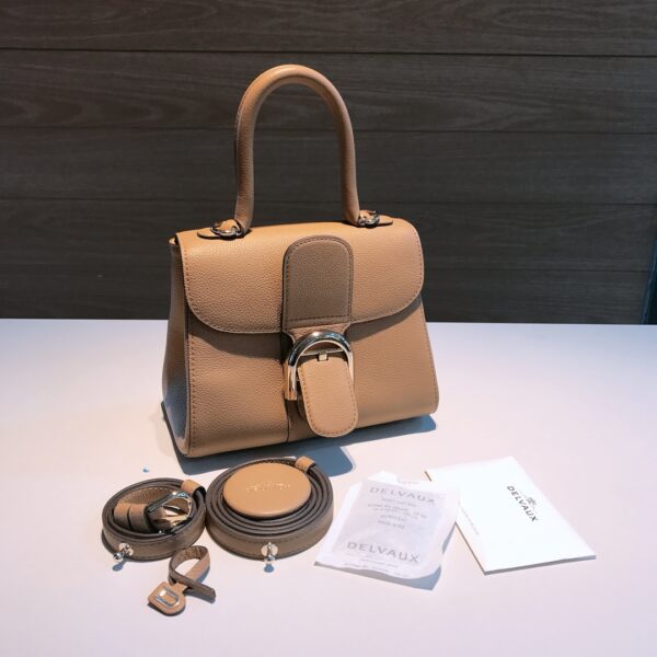 DELVAUX Grained Calfskin Mini Brillant Satchel Nude 1388421 |