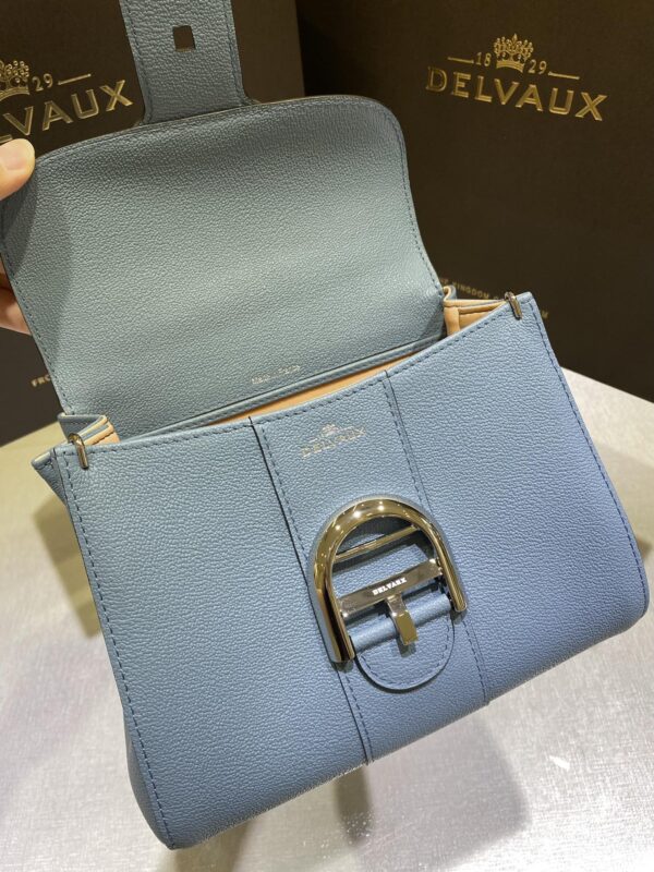 Brillant leather crossbody bag Delvaux blue  in Leather