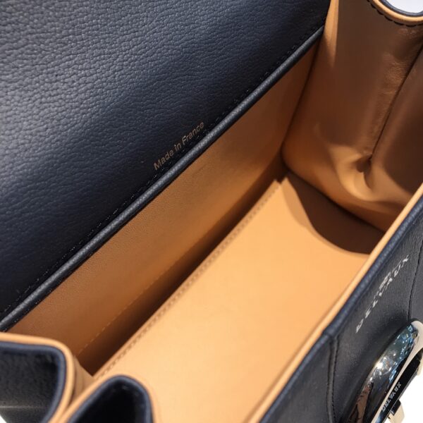 Brillant leather handbag Delvaux bag blue navy