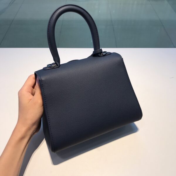Brillant leather handbag Delvaux bag blue navy