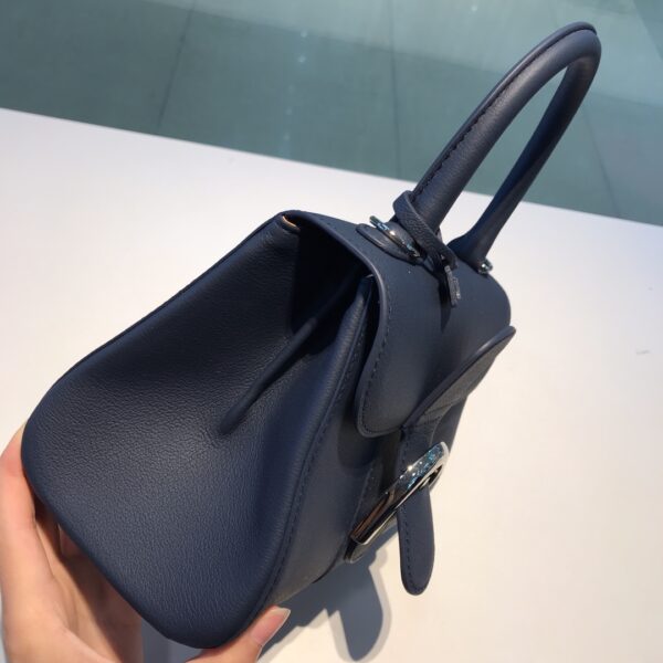 Brillant leather handbag Delvaux bag blue navy