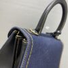 Delvaux Brillant-Dark Blue Denim Tote,Black Patent Delvaux 02379