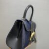 Delvaux Brillant-Dark Blue Denim Tote,Black Patent Delvaux 02379
