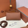 Loro Piana Women Extra Pocket Pouch L19 in Ostrich BAG BROWN Leather-Maroon Delvaux 02499