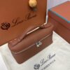 Loro Piana Women Extra Pocket Pouch L19 in Ostrich BAG BROWN Leather-Maroon Delvaux 02499