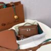Loro Piana Women Extra Pocket Pouch L19 in Ostrich BAG BROWN Leather-Maroon Delvaux 02499