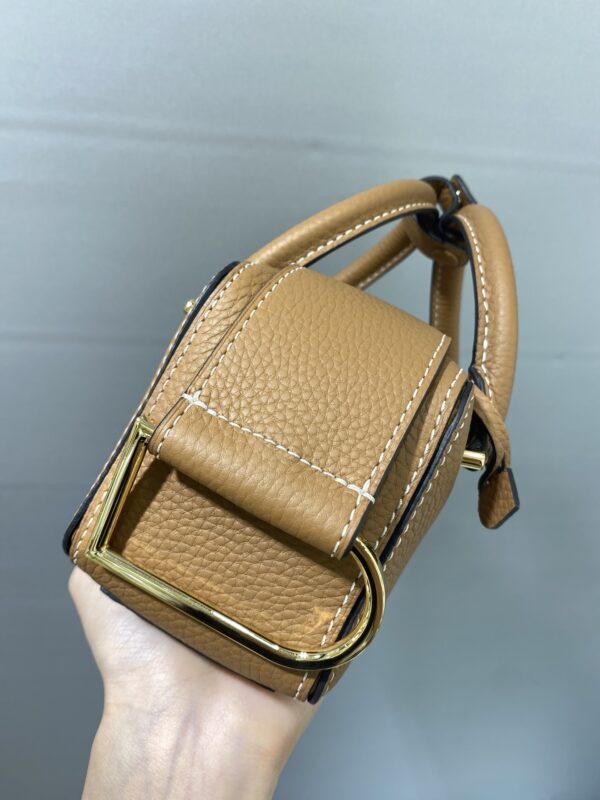 DELVAUX Taurillon Soft Nano Cool Box Satchel Vegetal Ivory 1662609