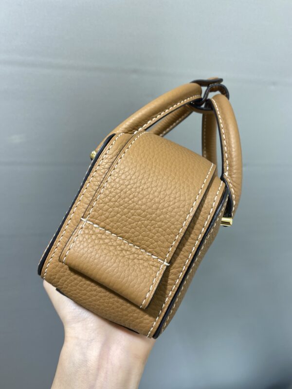 DELVAUX Taurillon Soft Nano Cool Box Satchel Vegetal Ivory 1662609