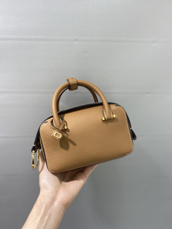DELVAUX Taurillon Soft Nano Cool Box Satchel Vegetal Ivory 1662609