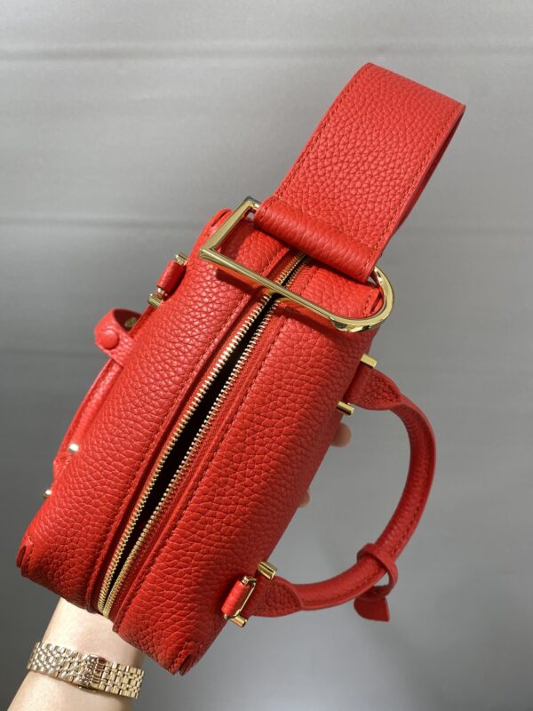 DELVAUX Grained Calfskin Mini CoolBAG RED Box Satchel Scarlet ...
